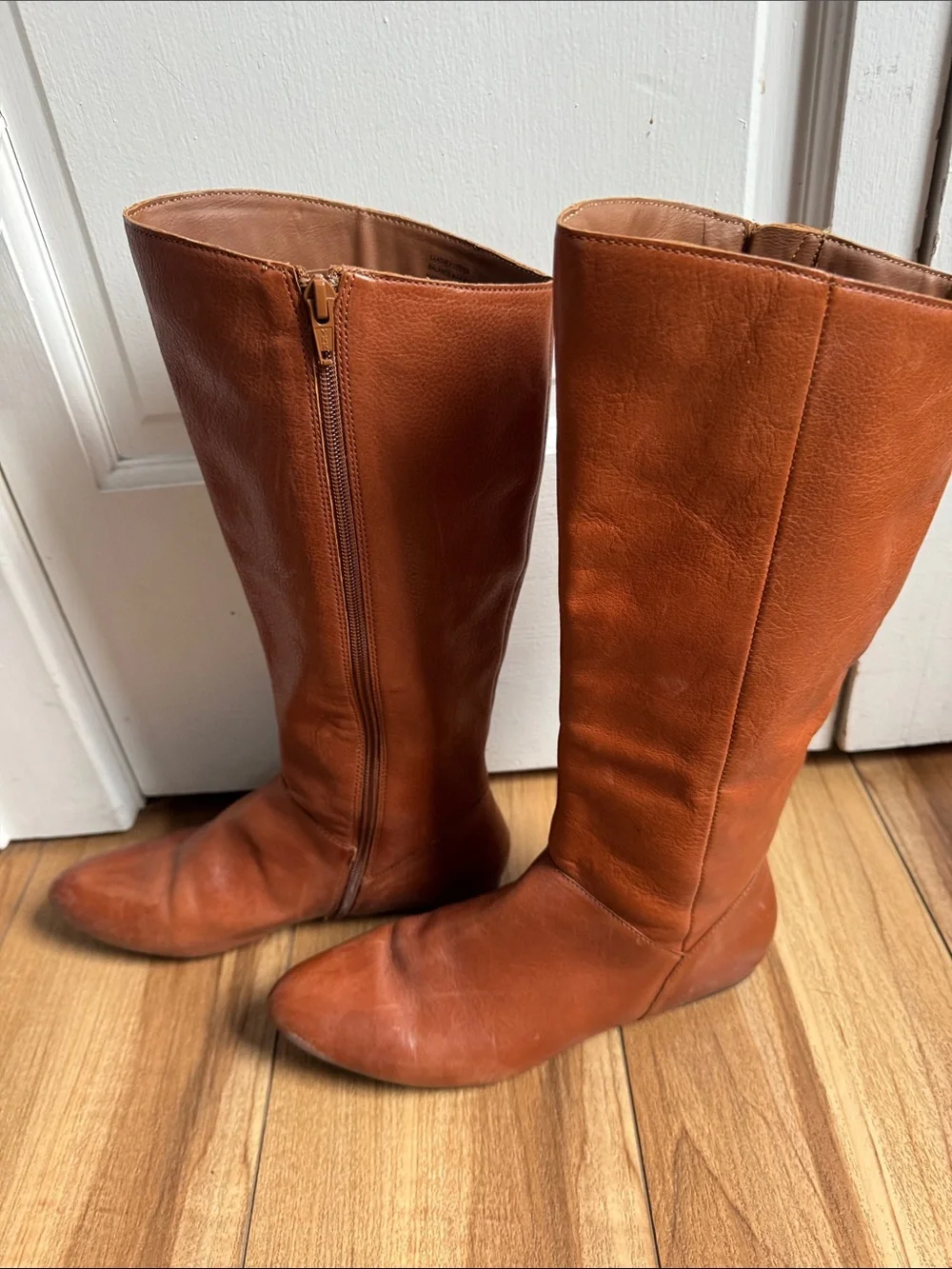 Kork-Ease Tall Leather Riding Boots in Cognac